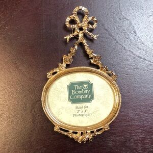 Bombay Company Gold Frame Small Oval Hanging Wall Metal Portrait